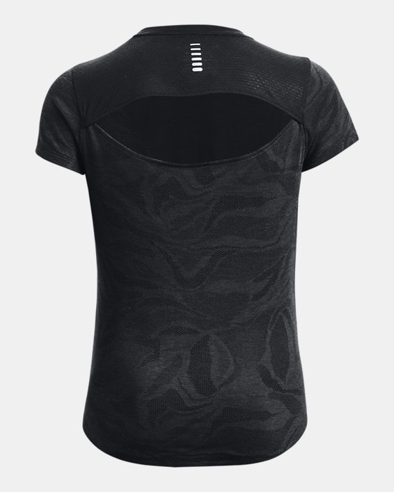 T-shirt en jacquard UA Streaker pour femme, Black, pdpMainDesktop image number 5